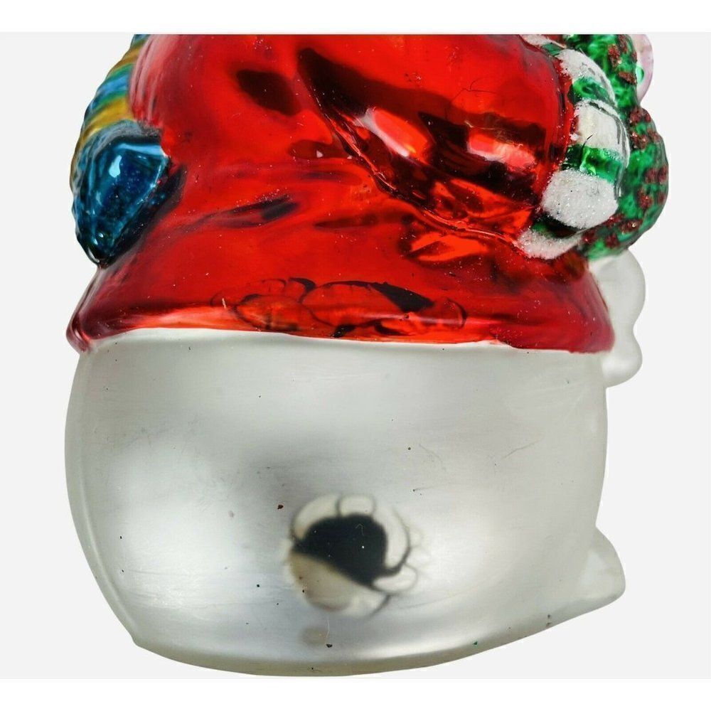 Traditions Blown Glass Christmas Tea Light Candle Holder Set of 3 Santa Snowman - Picture 9 of 12